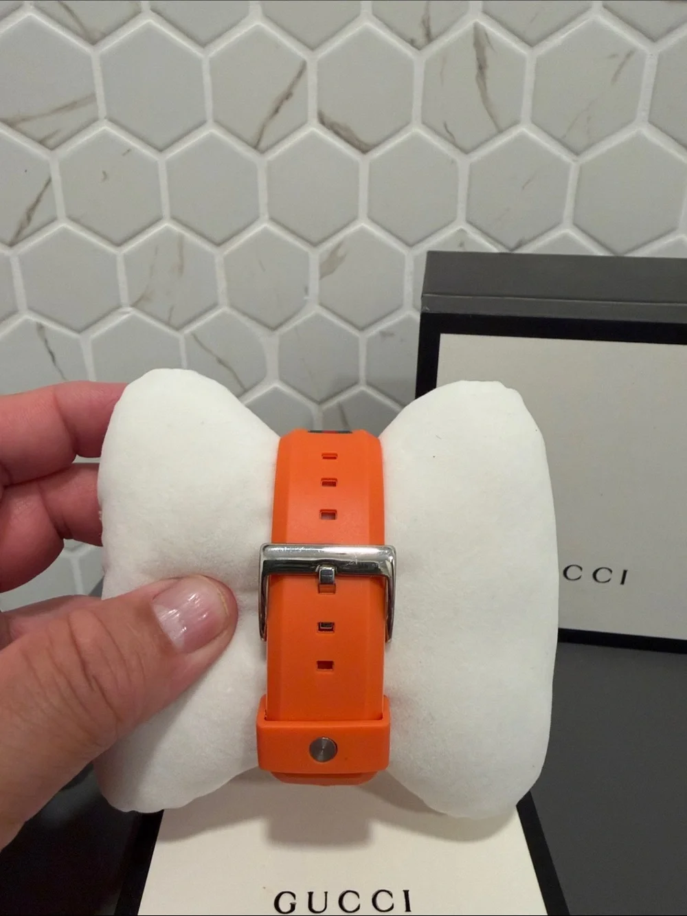 Rare find Gucci Orange and Silver mens Sport Watch